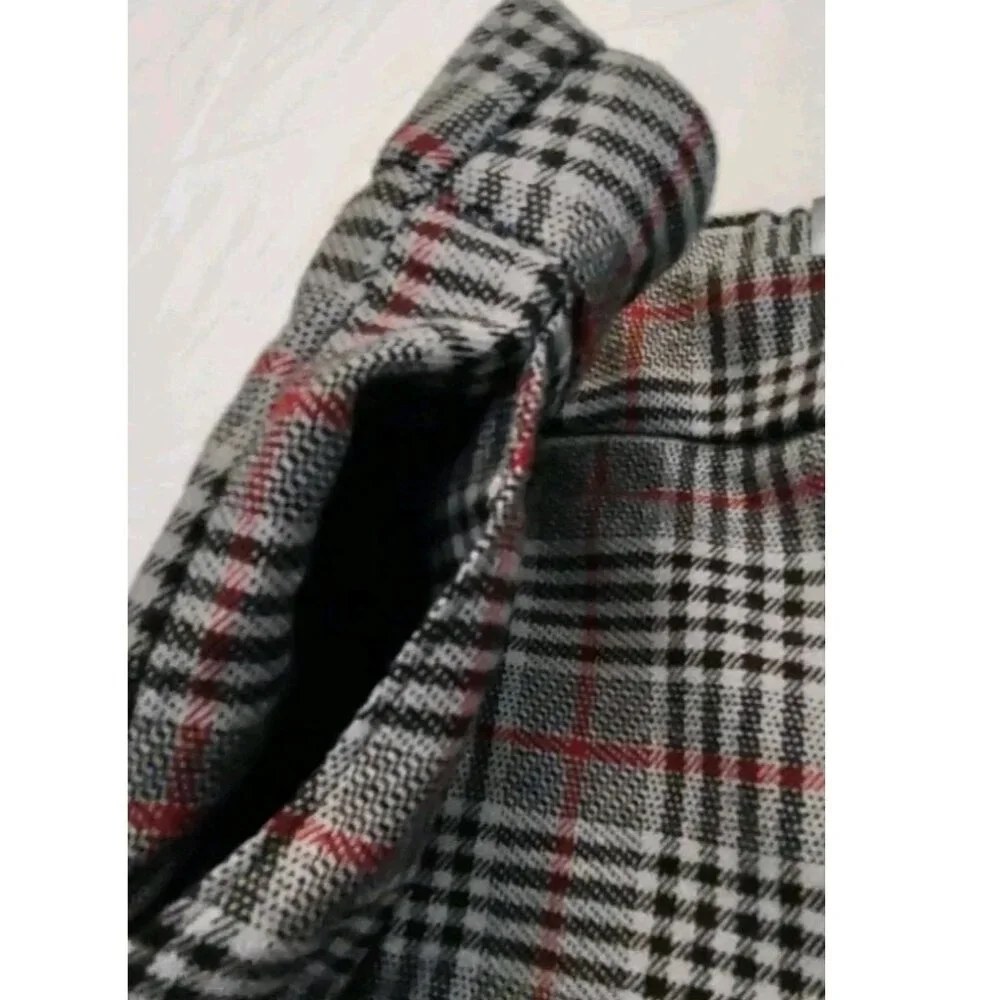 Ava & Viv Women High Rise Wide Leg Trousers Gray Plaid Plus Size 18 Stretch - Picture 12 of 15